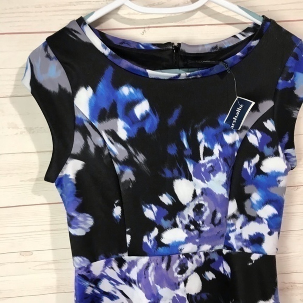 Cynthia Rowley Purple Gray White & Black Floral - Picture 2 of 4